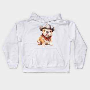 Cowboy Bulldog Kids Hoodie